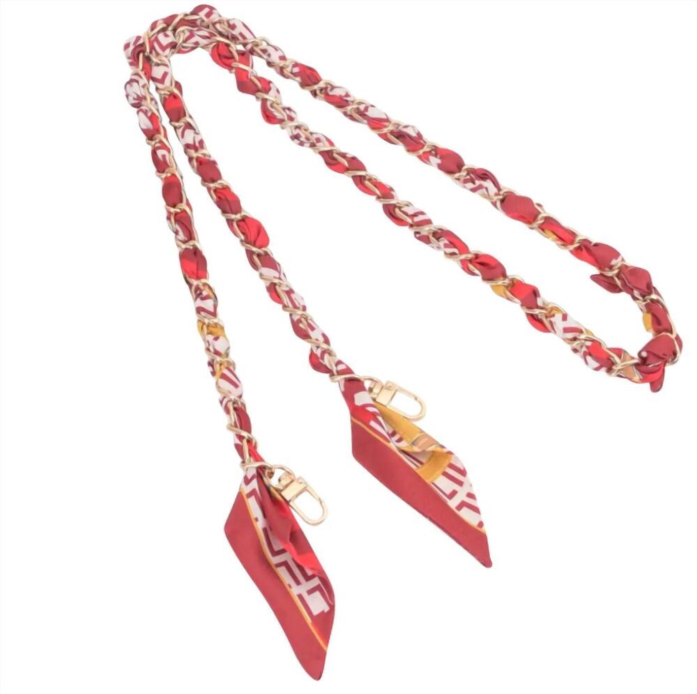 NEW GEMELLI women's long phone chain in red